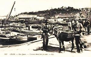 ORAN - PORT - UN MARCHAND DE POISSONS